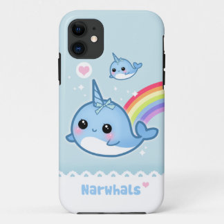 虹とのかわいいのnarwhals iPhone 11 ケース