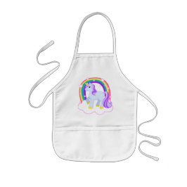虹とのかわいい魔法のユニコーン(カスタマイズ可能な!) 子供用エプロン