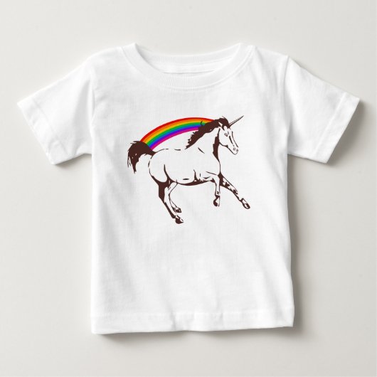 虹とのユニコーン ベビーTシャツ (正面)
