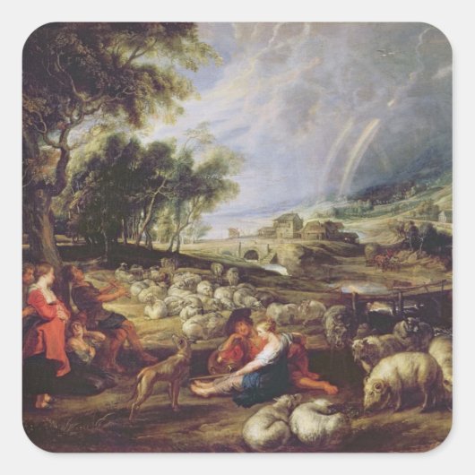 虹との景色 スクエアシール (正面)