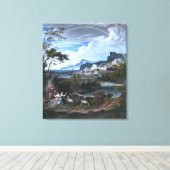 虹との英雄的な景色 キャンバスプリント (インサイチュ (ウッドフロア))