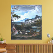 虹との英雄的な景色 キャンバスプリント (インサイチュ (リビング))