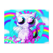 虹とカーリーキャットのかわいいスタイル