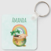 虹とクローバーが楽しめるキュートなガーデンプランター キーホルダー (裏面)