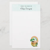 虹とクローバーが楽しめるキュートなガーデンプランター 便箋 (正面/裏面)