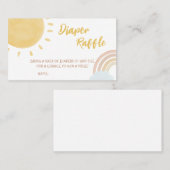 虹とサンシャインベビーシャワーおむつラッフル 名刺 (正面/裏面)