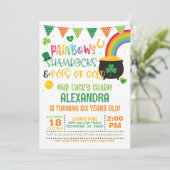 虹とシャムロックと金のポット 誕生日 招待状 (スタンド正面)