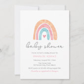 虹とハートのベビーシャワーの招待状 招待状 (正面)