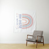 虹とハートの1歳誕生日オーダーメイドベイビー タペストリー (インサイチュ(横))