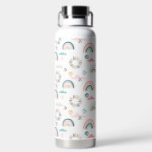 虹とハートパターン ウォーターボトル (背面)