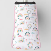 虹とハートパターン ゴルフヘッドカバー (回転90)