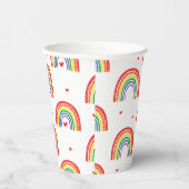 虹とハート誕生日パーティー 紙コップ (右)