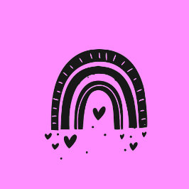 虹とハート ラバースタンプ