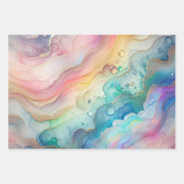 虹とバブル ギフトラッピングシート ラッピングペーパーシート