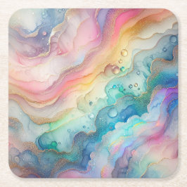 虹とバブル ペーパー＆パーティプレート スクエアペーパーコースター