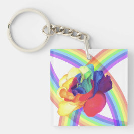 虹とバラキーチェーン キーホルダー