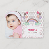 虹とバルーンカラフルキッズフォトプレイデート コーリングカード (正面)