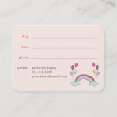 虹とバルーンカラフルキッズフォトプレイデート コーリングカード (裏面)