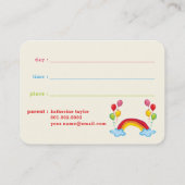 虹とバルーンカラフルキッズフォトプレイデート コーリングカード (裏面)