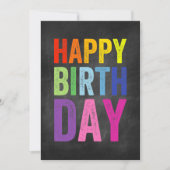 虹とブラックボードのハッピーバースデーカード カード (正面)