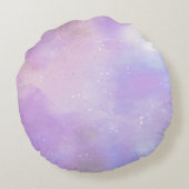 虹とユニコーンのデザインの丸いクッション ラウンドクッション (裏面)