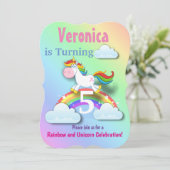 虹とユニコーンのパーティー招待状 招待状 (スタンド正面)