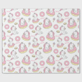 虹とユニコーン包み紙 ラッピングペーパー (フラット)