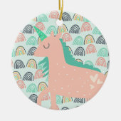 虹とユニコーン セラミックオーナメント (正面)