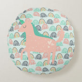 虹とユニコーン ラウンドクッション (正面)