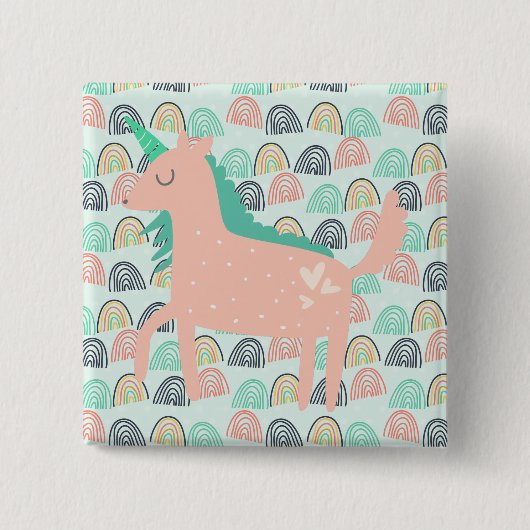 虹とユニコーン 缶バッジ (正面)