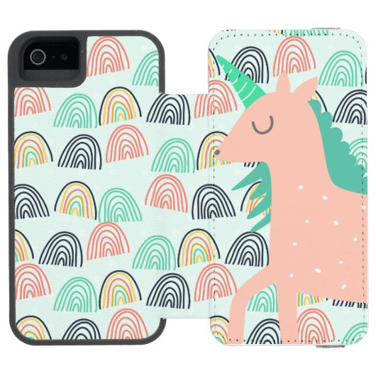 虹とユニコーン INCIPIO iPhoneウォレットケース (フォリオ Open)