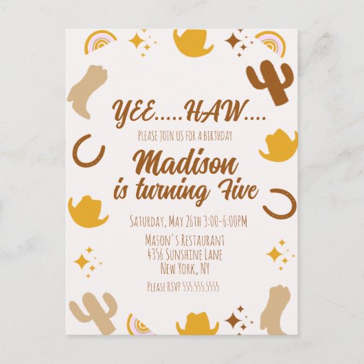 虹とロデオのグルービーな誕生日   ポストカード (正面)