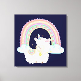虹と一角子羊 キャンバスプリント