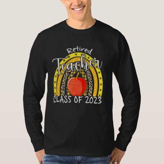 虹と共に退職するキュートな教師 クラス2023 メンズ Tシャツ (正面)