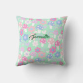 虹と可愛いキノコと花 クッション (裏面)