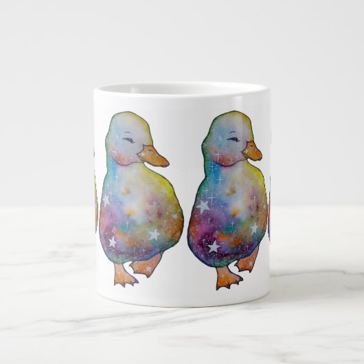 虹と名付けられたアヒル ジャンボコーヒーマグカップ (正面)