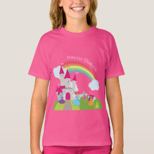 虹と城の小さな妖精プリンセス Tシャツ