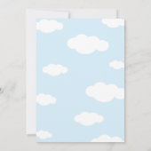 虹と太陽と雲の子供の誕生日 明るい青 招待状 (裏面)