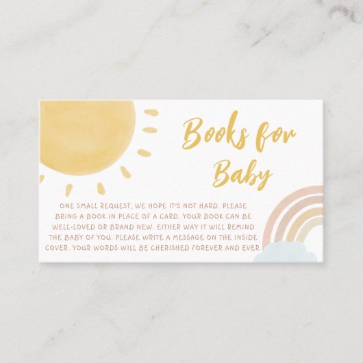 虹と太陽の赤ちゃんシャワーベビー 名刺 (正面)