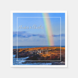 虹と希望と幸結婚せ スタンダードカクテルナプキン