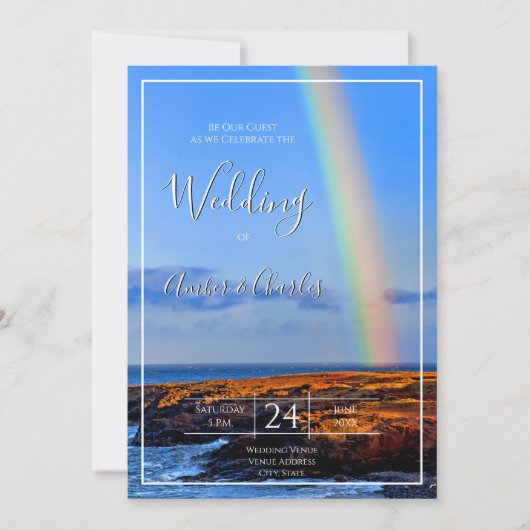 虹と希望と幸結婚せ 招待状 (正面)