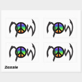 虹と平和 長方形シール (シート)