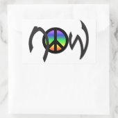 虹と平和 長方形シール (バッグ)