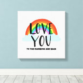 虹と後ろにあなたを愛する キャンバスプリント (インサイチュ (ウッドフロア))