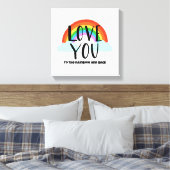 虹と後ろにあなたを愛する キャンバスプリント (インサイチュ (寝室))