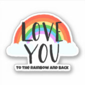 虹と後ろにあなたを愛する シール (正面)