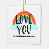 虹と後ろにあなたを愛する セラミックオーナメント (左)
