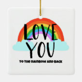虹と後ろにあなたを愛する セラミックオーナメント (裏面)