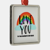 虹と後ろにあなたを愛する メタルオーナメント (右)