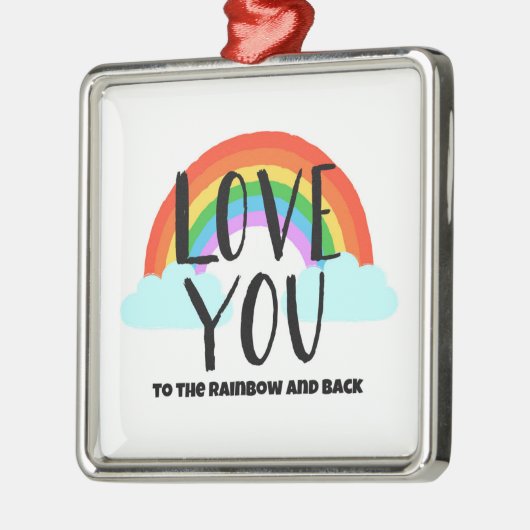 虹と後ろにあなたを愛する メタルオーナメント (左)